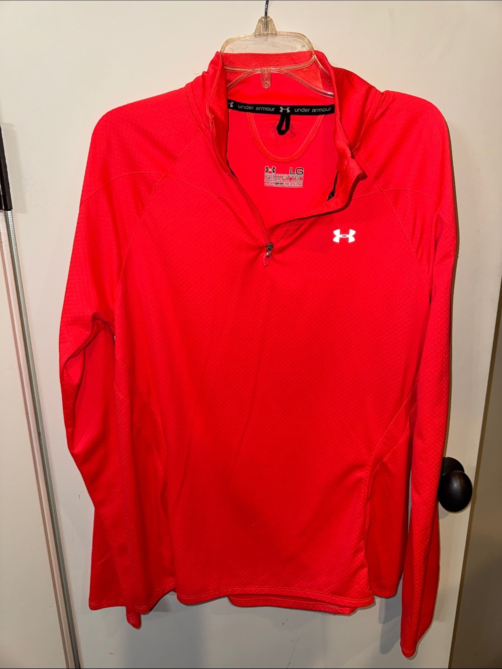 Under Armour Women's Deep Coral Quarter-Zip Long Sleeve Running Top